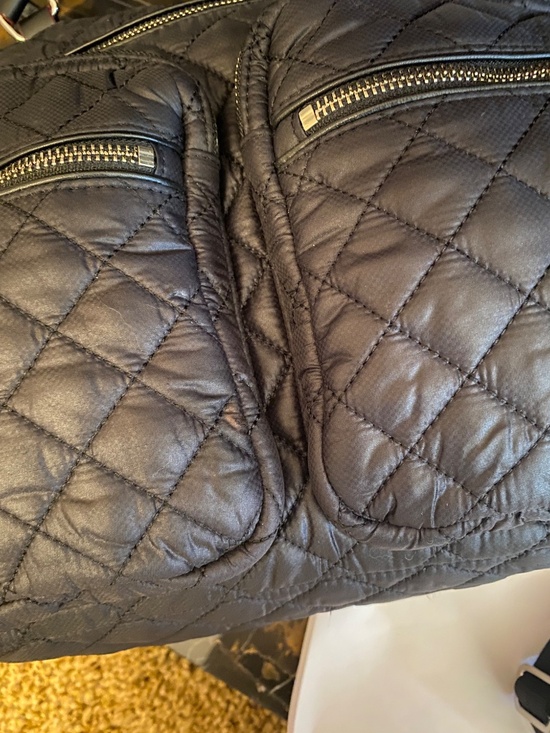 MZ WALLACE TOTE TRAVELER TOTE COSBY BLACK QUILTED SLIPS ON SUIT CASE HANDLE - Picture 11 of 16